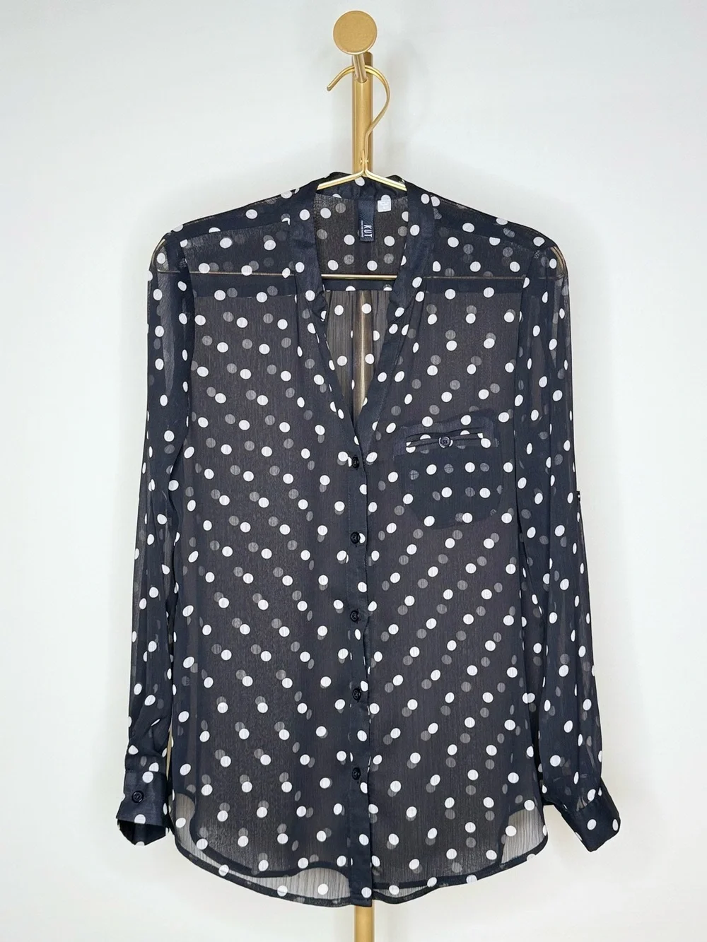 KUT from the Kloth Jasmine Polka Dot Sheer Blouse S NWOT - Picture 6 of 7